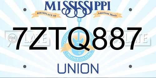 7ZTQ887 Mississippi License Plate