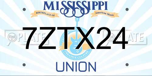 7ZTX24 Mississippi License Plate