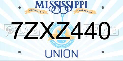 7ZXZ440 Mississippi License Plate