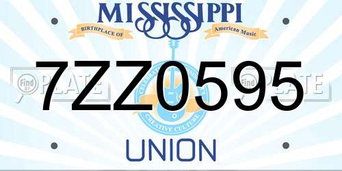 7ZZ0595 Mississippi License Plate