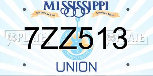 7ZZ513 Mississippi License Plate