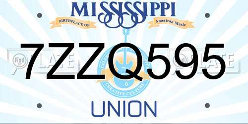 7ZZQ595 Mississippi License Plate