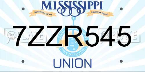 7ZZR545 Mississippi License Plate