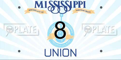 8 Mississippi License Plate