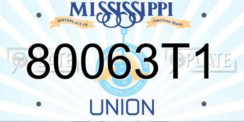 80063T1 Mississippi License Plate