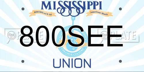 800SEE Mississippi License Plate