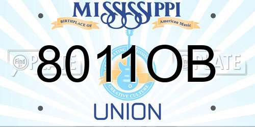 8011OB Mississippi License Plate