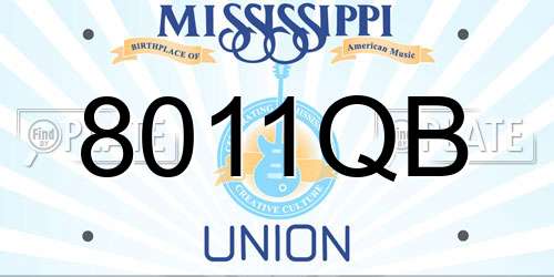 8011QB Mississippi License Plate