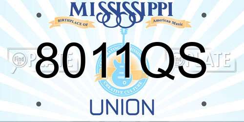 8011QS Mississippi License Plate