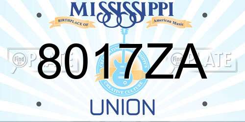 8017ZA Mississippi License Plate