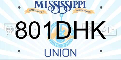 801DHK Mississippi License Plate