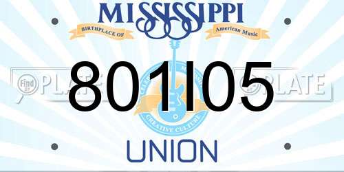 801I05 Mississippi License Plate