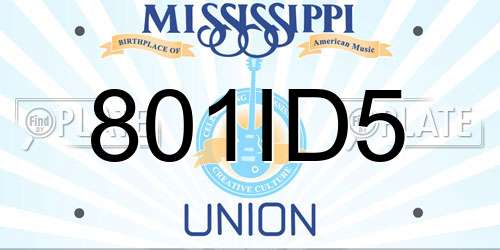 801ID5 Mississippi License Plate