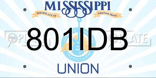 801IDB Mississippi License Plate