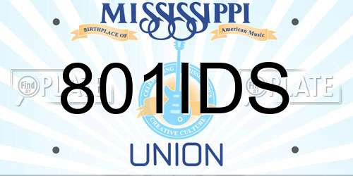 801IDS Mississippi License Plate