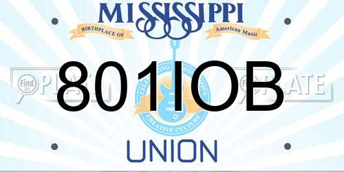 801IOB Mississippi License Plate