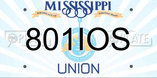 801IOS Mississippi License Plate