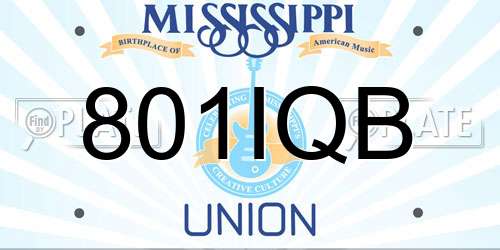 801IQB Mississippi License Plate