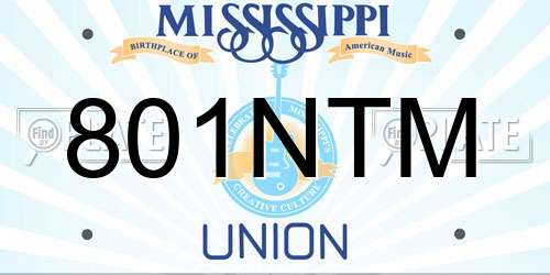 801NTM Mississippi License Plate