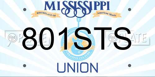 801STS Mississippi License Plate
