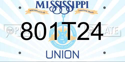 801T24 Mississippi License Plate