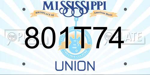 801T74 Mississippi License Plate
