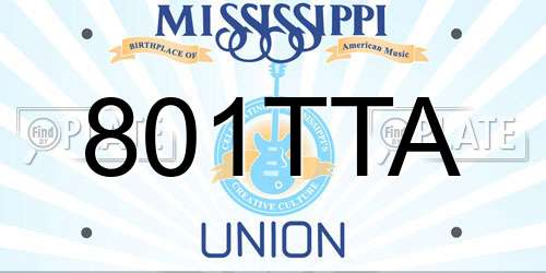 801TTA Mississippi License Plate