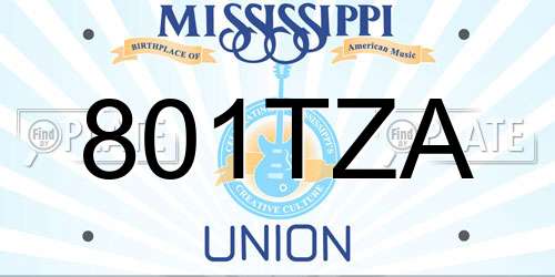 801TZA Mississippi License Plate