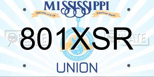 801XSR Mississippi License Plate