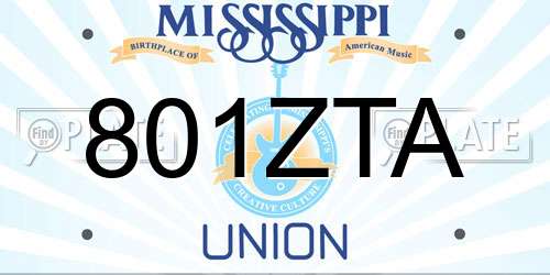 801ZTA Mississippi License Plate
