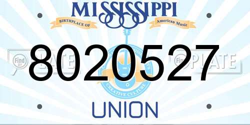 8020527 Mississippi License Plate