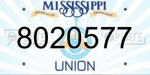 8020577 Mississippi License Plate