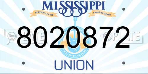 8020872 Mississippi License Plate