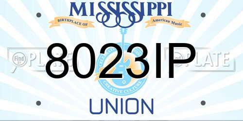 8023IP Mississippi License Plate