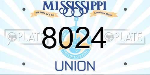 8024 Mississippi License Plate