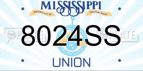 8024SS Mississippi License Plate