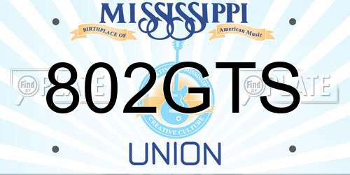 802GTS Mississippi License Plate