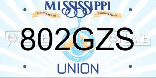 802GZS Mississippi License Plate