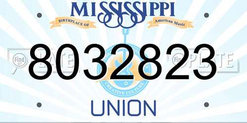 8032823 Mississippi License Plate