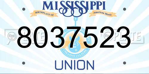 8037523 Mississippi License Plate