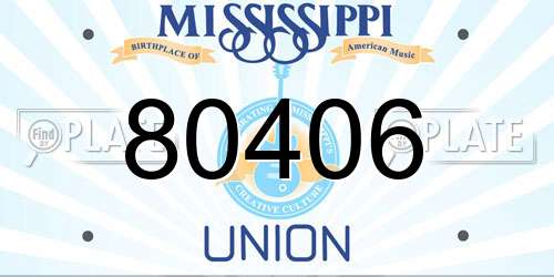 80406 Mississippi License Plate