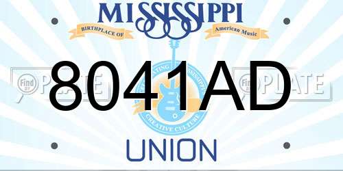 8041AD Mississippi License Plate