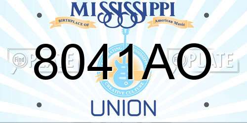 8041AO Mississippi License Plate