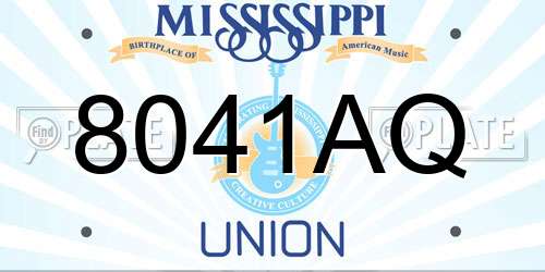 8041AQ Mississippi License Plate