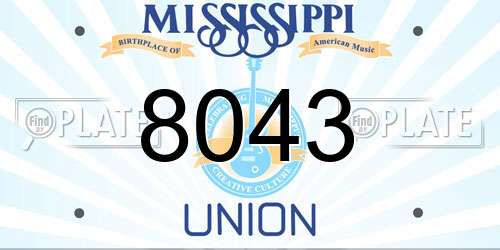 8043 Mississippi License Plate