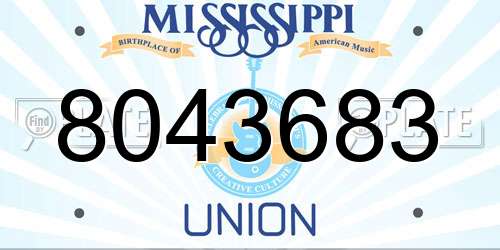 8043683 Mississippi License Plate