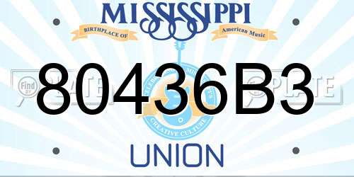 80436B3 Mississippi License Plate