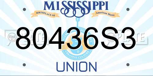 80436S3 Mississippi License Plate