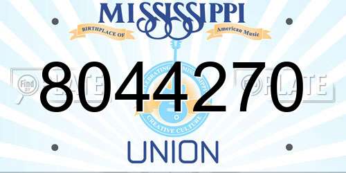 8044270 Mississippi License Plate