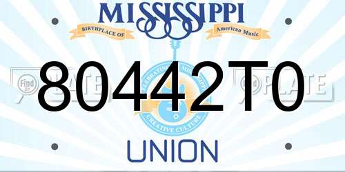 80442T0 Mississippi License Plate